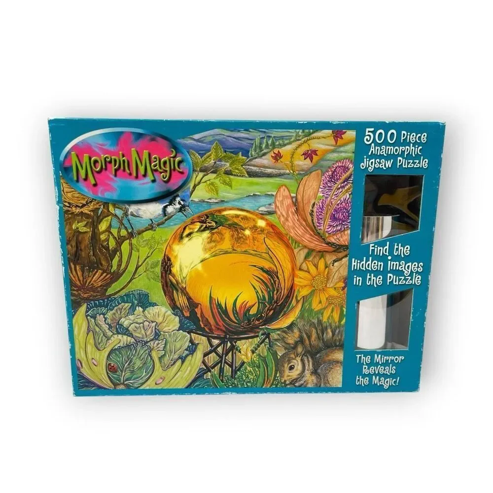 Morph Magic Anamorphic 500 Pcs Jigsaw Puzzle The Garden Glass Vintage 2000 Used